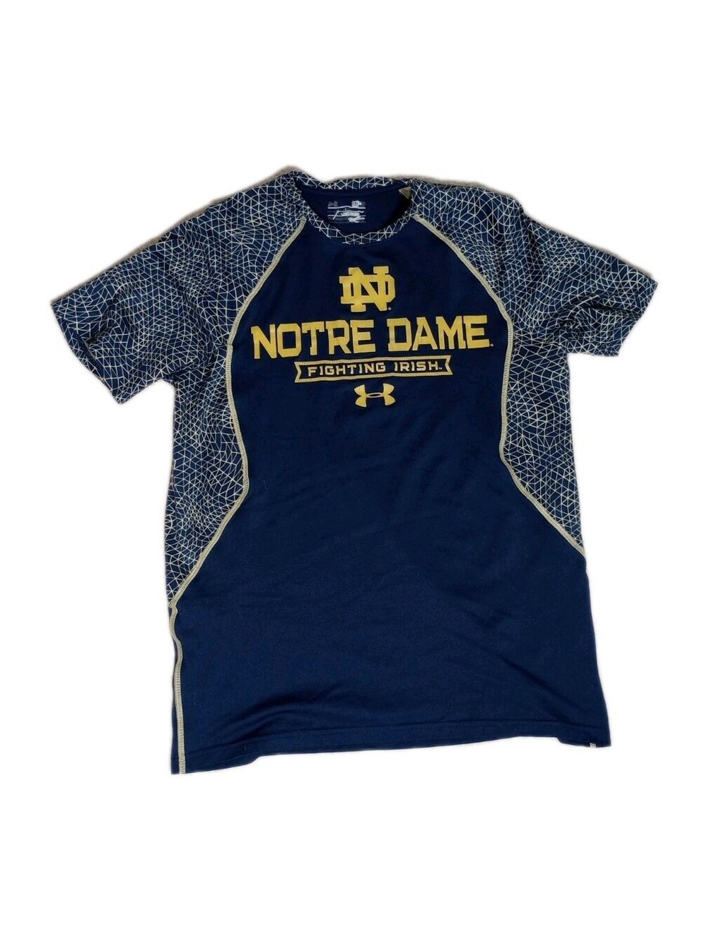 Under Armour Notre Dame Fighting Irish Graphic Shirt Men Heatgear Pullover S